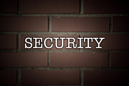 texture of the walls of brown bricks with titleの写真素材