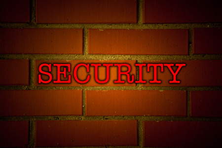 texture of the walls of brown bricks with titleの写真素材