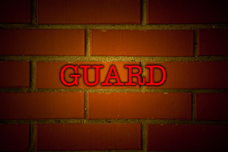 texture of the walls of brown bricks with titleの写真素材