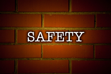 texture of the walls of brown bricks with titleの写真素材