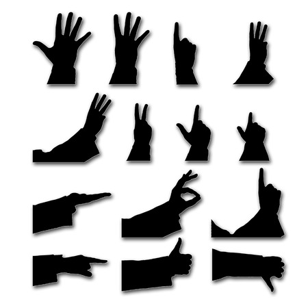 set of male hands on a whiteの写真素材