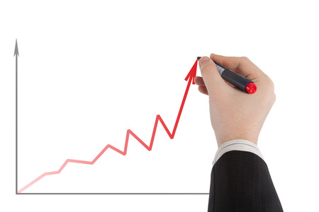 diagram business up cells on whiteの写真素材