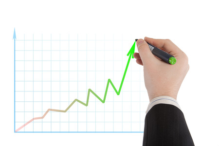 diagram business up cells on whiteの写真素材