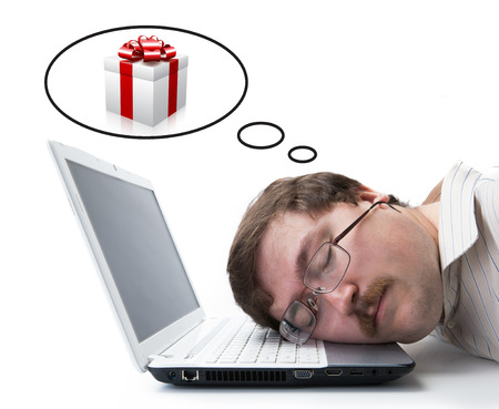 employee for computer dream gift on a whiteの写真素材