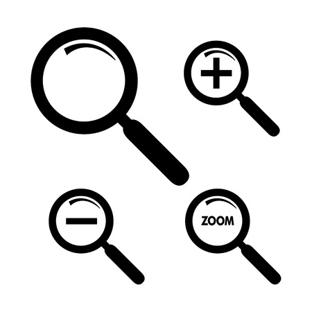 Magnifying glass isolated on white backgroundのイラスト素材