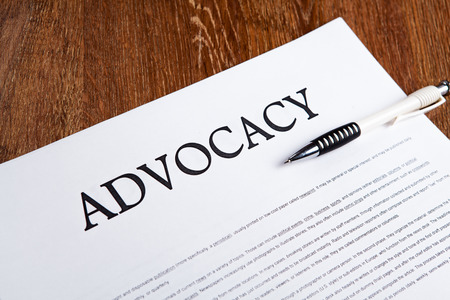 document with the title of advocacy closeupの写真素材