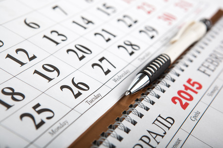 calendars laid on the table close upの写真素材