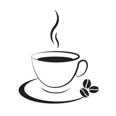 hot coffee cup icon on a white backgroundのイラスト素材