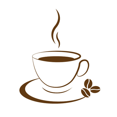 hot coffee cup icon on a white backgroundのイラスト素材