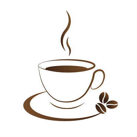 hot coffee cup icon on a white backgroundのイラスト素材