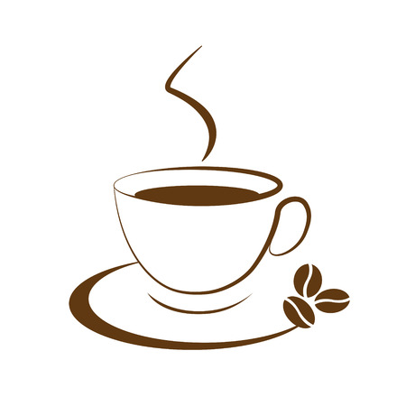 hot coffee cup icon on a white backgroundのイラスト素材