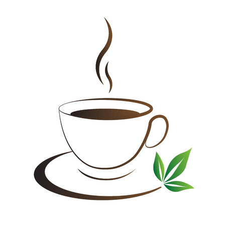 Tea cup icon brown on a white backgroundのイラスト素材