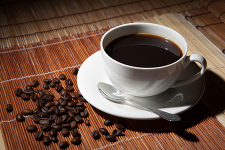 coffee still life on a table close upの写真素材