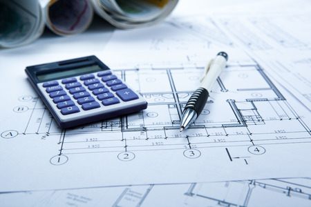 drawing on paper and tools close upの写真素材