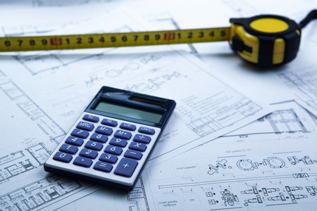 drawing on paper and tools close upの写真素材