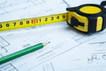 drawing on paper and tools close upの写真素材