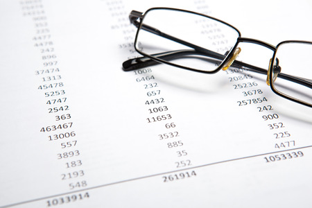 office supplies and paper Desktop points and figuresの写真素材