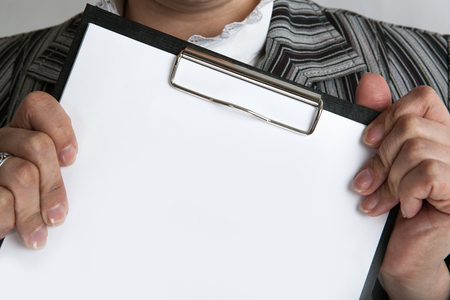 leader holding a document business plan close upの写真素材