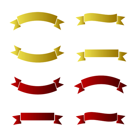 set of colored ribbons on a white backgroundのイラスト素材