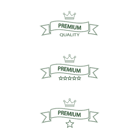 set of white ribbons premium quality on a white backgroundのイラスト素材