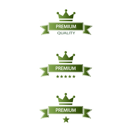 set of green ribbons premium quality on a white backgroundのイラスト素材