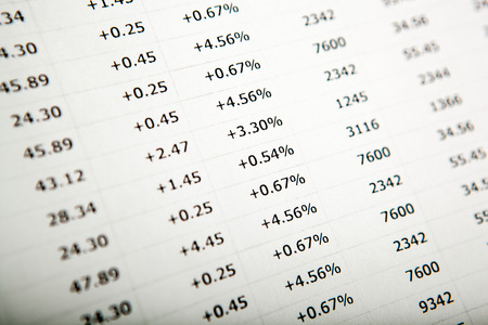 table with numbers printed on paper close up