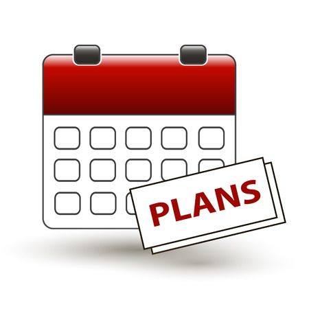 tear-off calendar with a note with a title plans on a whiteのイラスト素材