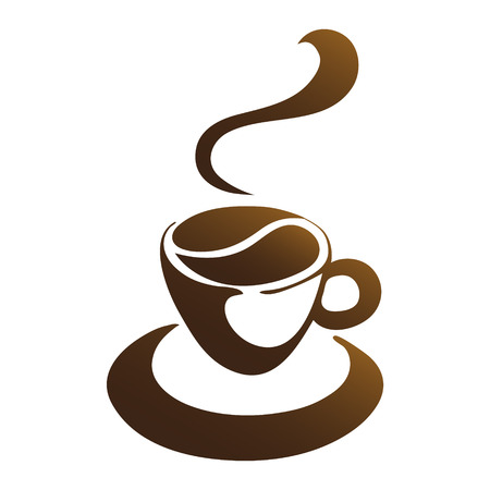 hot coffee cup vector on a white backgroundのイラスト素材