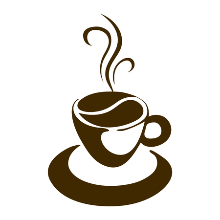 hot coffee cup vector on a white backgroundのイラスト素材