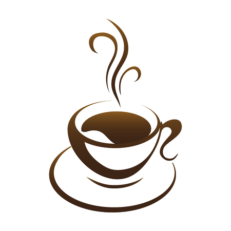 hot coffee cup vector on a white backgroundのイラスト素材
