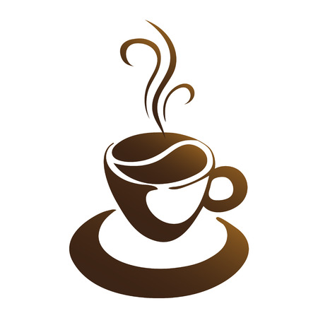 Hot coffee cup vector on a white.のイラスト素材