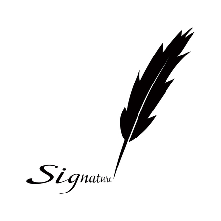 Large fountain pen and inscription signature isolatedのイラスト素材