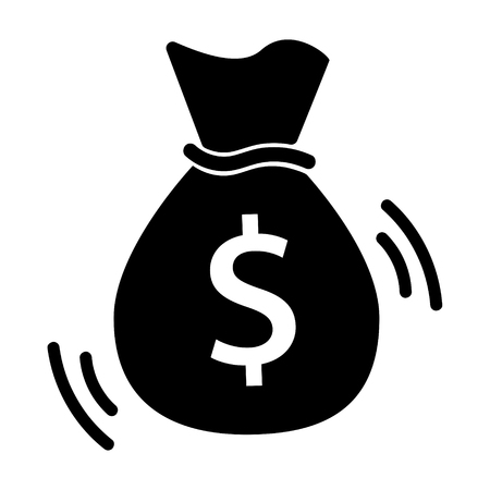 icon in the form of a bag with dollars on a white backgroundのイラスト素材