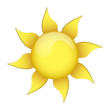 yellow sun on a white background isolatedのイラスト素材