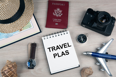 American travel around the world and concept attributes top viewの写真素材