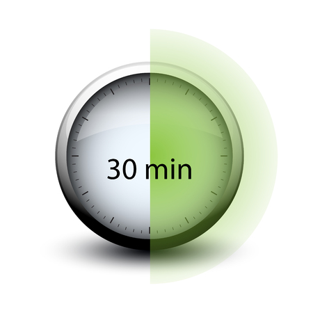 stopwatch with expiring time 30 minutes web icon isolatedのイラスト素材