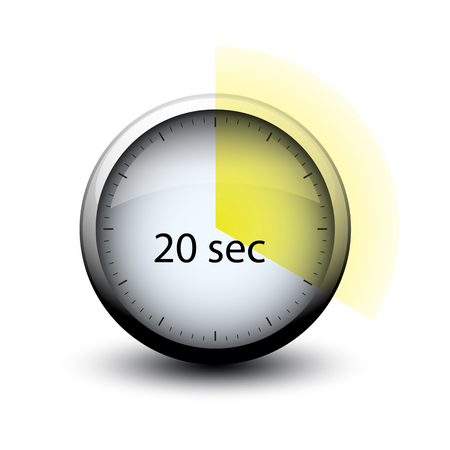 stopwatch with expiring time 20 seconds web icon isolatedのイラスト素材