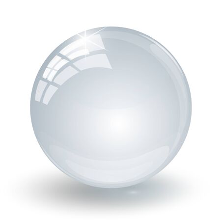 Crystal glass ball on a white background isolatedのイラスト素材