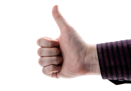 earth globe in human hand on white backgroundの写真素材