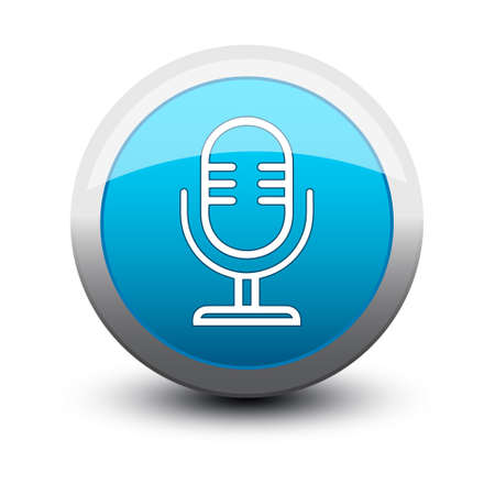 button vocal microphone color icon blueのイラスト素材