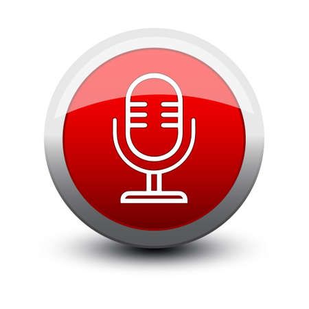 button vocal microphone color icon pinkのイラスト素材