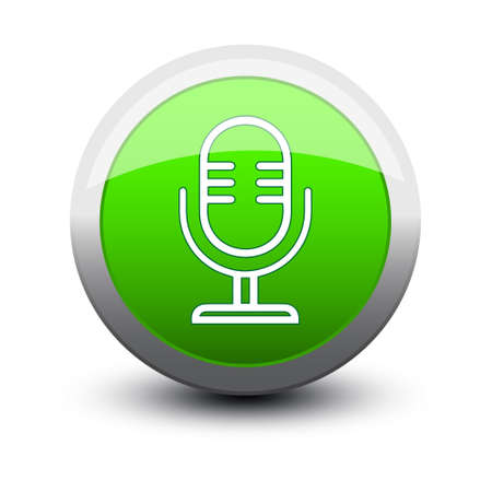 button vocal microphone color icon greenのイラスト素材