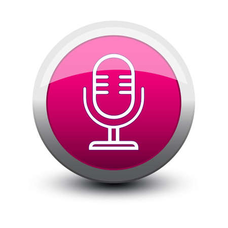 button vocal microphone color icon pinkのイラスト素材