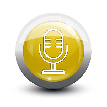 button vocal microphone color icon yellowのイラスト素材
