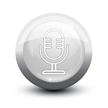 button vocal microphone color icon whiteのイラスト素材