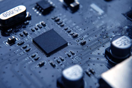 chip board and processor technology digital motherboardの写真素材