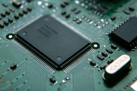 chip board and processor technology digital motherboardの写真素材