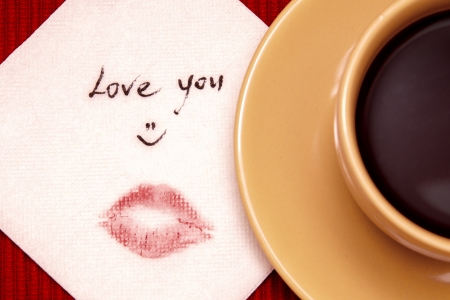 Note on napkin の写真素材