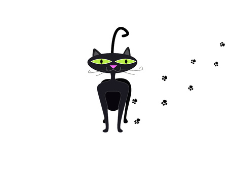Cat icon. Vector black silhouette of a sitting cat.のイラスト素材