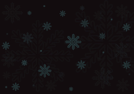 Snowflakes on a black backdrop pattern.のイラスト素材
